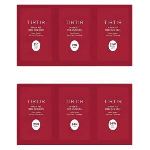 TIRTIR SAMPLES Mask Fit Red Cushion 6 Colours Kit (21C/21N/21W/23N/24N/24W)